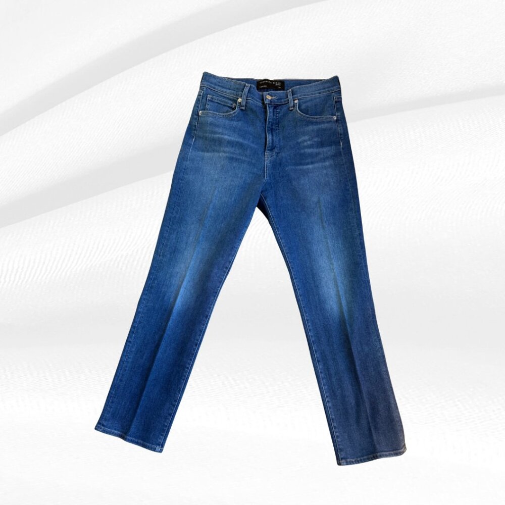 Veronica Beard Ryleigh High Rise Slim Straight Jeans Sz 30 Seas The Moment